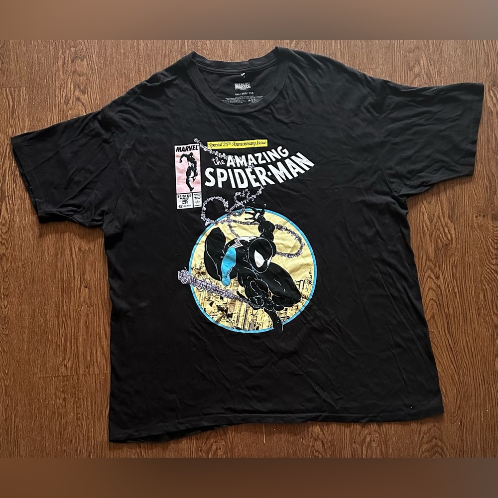 Marvel Special 25th Anniversary Issue Amazing Spider-Man Black Shirt XXL